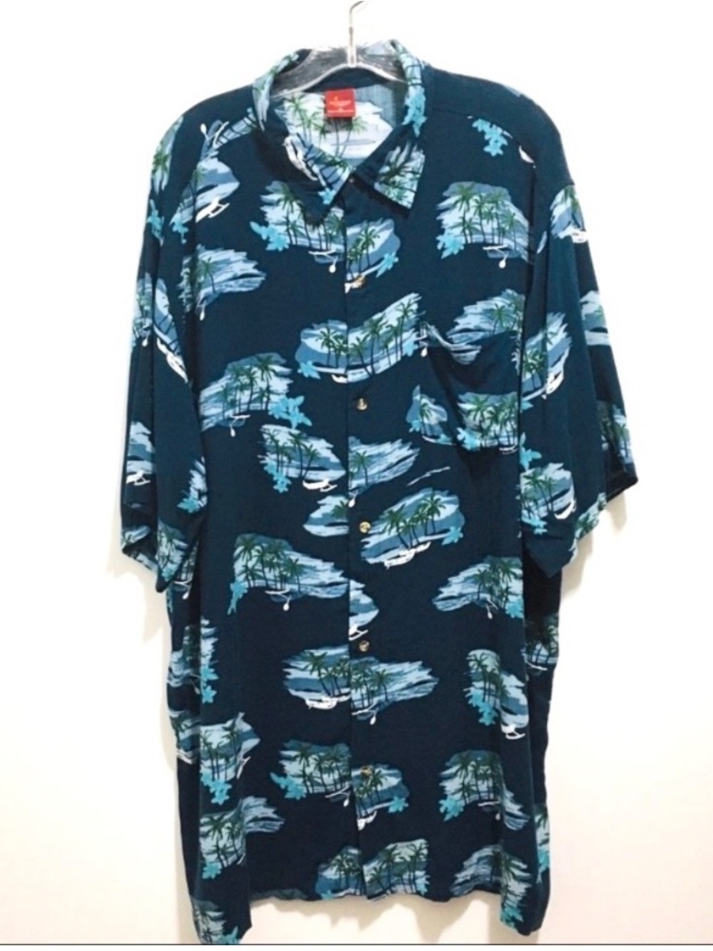 Men’s Tropical Hawaiian Print Casual Button Down Shirt